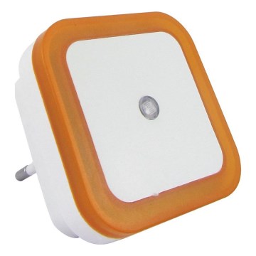 LED noćno svjetlo sa senzorom sumraka LED/0,5W/230V narančasto