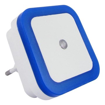 LED noćno svjetlo sa senzorom sumraka LED/0,5W/230V plavo