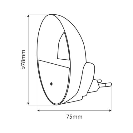 LED Noćno svjetlo sa senzorom za dan/noć LED/0,5W/230V bijela