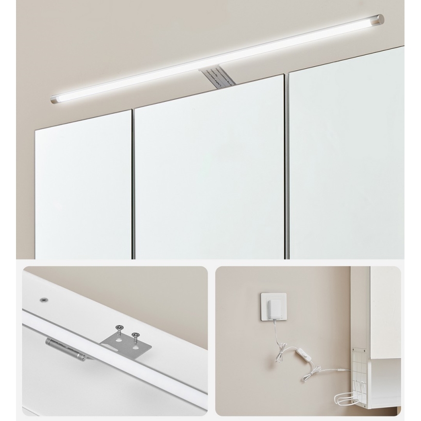 LED ogledalni kupaonski ormarić SKY 70x70x16 cm 230V bijeli