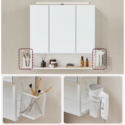 LED ogledalni kupaonski ormarić SKY 70x70x16 cm 230V bijeli