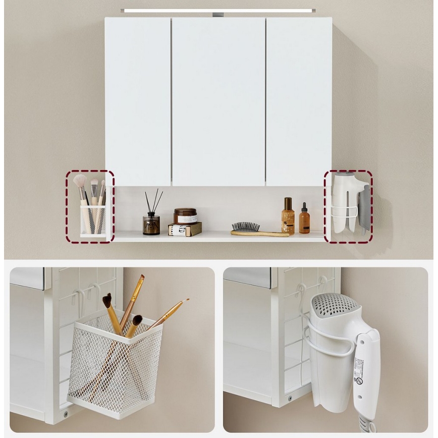 LED ogledalni kupaonski ormarić SKY 70x70x16 cm 230V bijeli