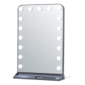 LED ogledalo za šminkanje HOLLYWOOD s mogućnošću prigušivanja LED/18W/230V 3000/4200/6000K sivo