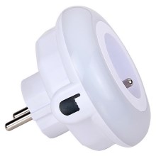 LED Orijentacijska svjetiljka sa senzorom za dan/noć i utičnicom LED/0,6W/230V