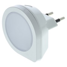 LED Orijentacijska svjetiljka sa senzorom za utičnicu LED/0,4W/230V 3000K bijela