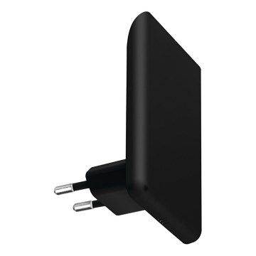 LED orijentacijsko svjetlo sa senzorom sumraka za utičnicu ORISA LED/0,28W/230V crno