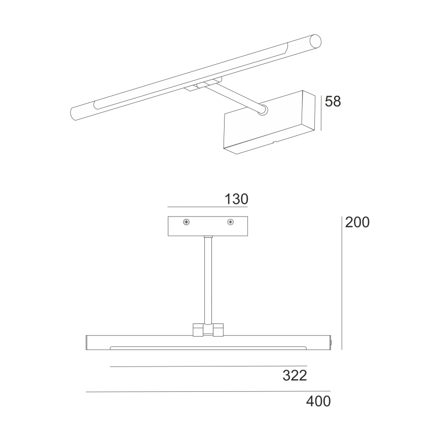 LED osvjetljenje za kupaonsko ogledalo MIRROR LED/6W/230V 4000K IP44 40 cm crna