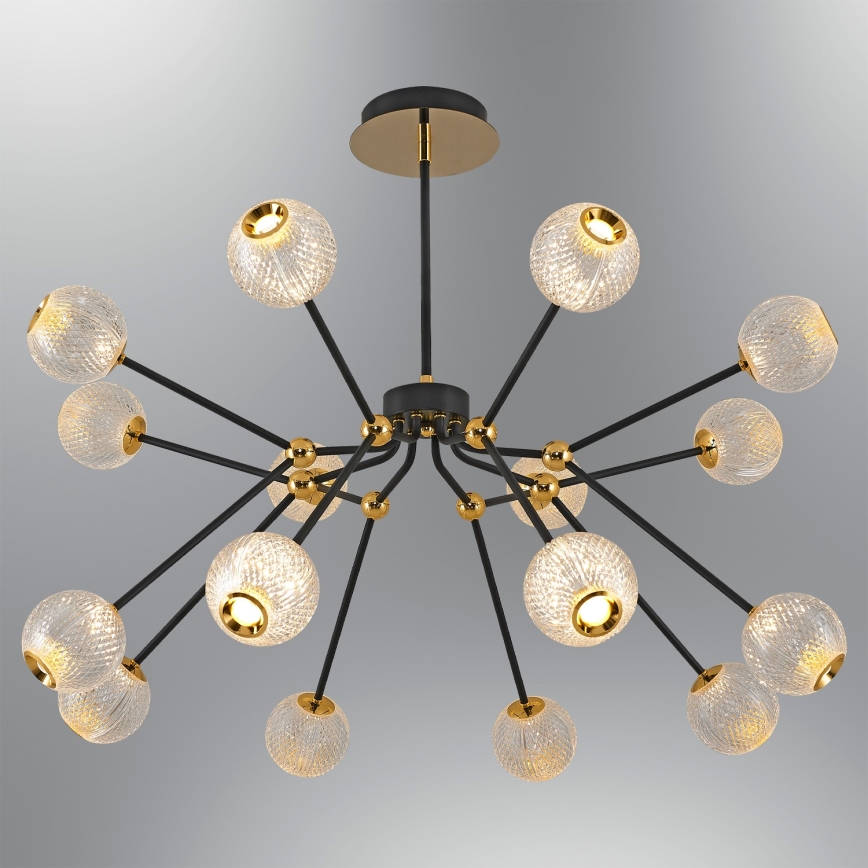 LED Osvjetljiva GELA 16xLED/5W/230V 3000K crna/zlatna