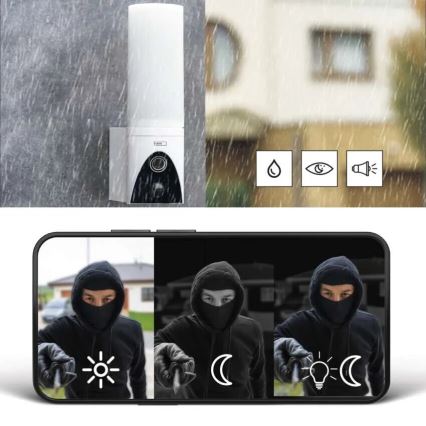 LED Pametna vanjska kamera sa svjetlom GoSmart LED/12W/230V IP65 Wi-Fi Tuya bijela