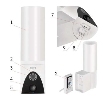 LED Pametna vanjska kamera sa svjetlom GoSmart LED/12W/230V IP65 Wi-Fi Tuya bijela