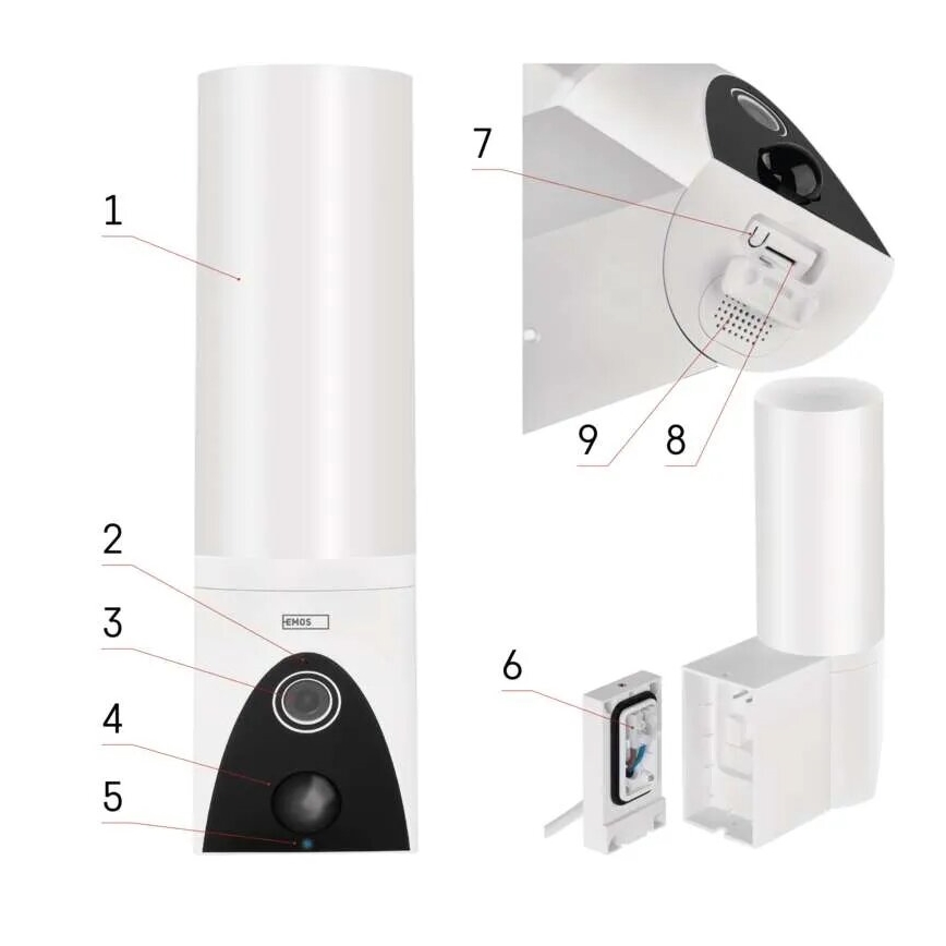 LED Pametna vanjska kamera sa svjetlom GoSmart LED/12W/230V IP65 Wi-Fi Tuya bijela