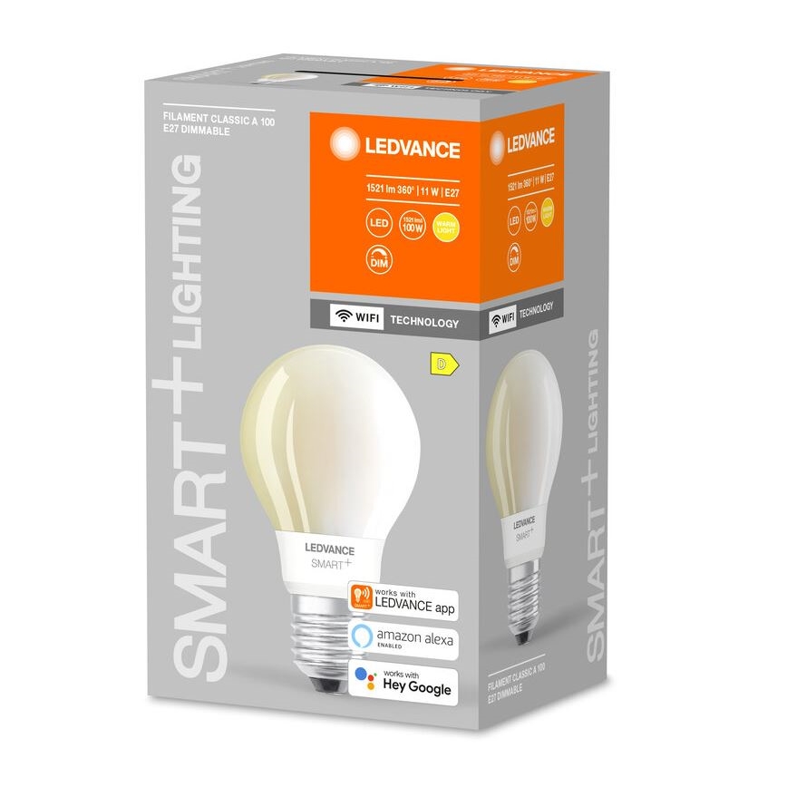 LED Smart+ filamentna žarulja s prigušivanjem E27/11W/230V 2700K Wi-Fi - Ledvance