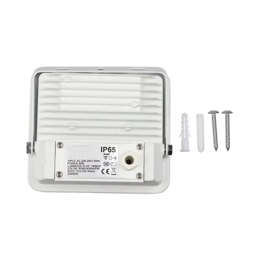 LED Pametni prigušivi RGB reflektor LED/20W/230V IP65 bijela