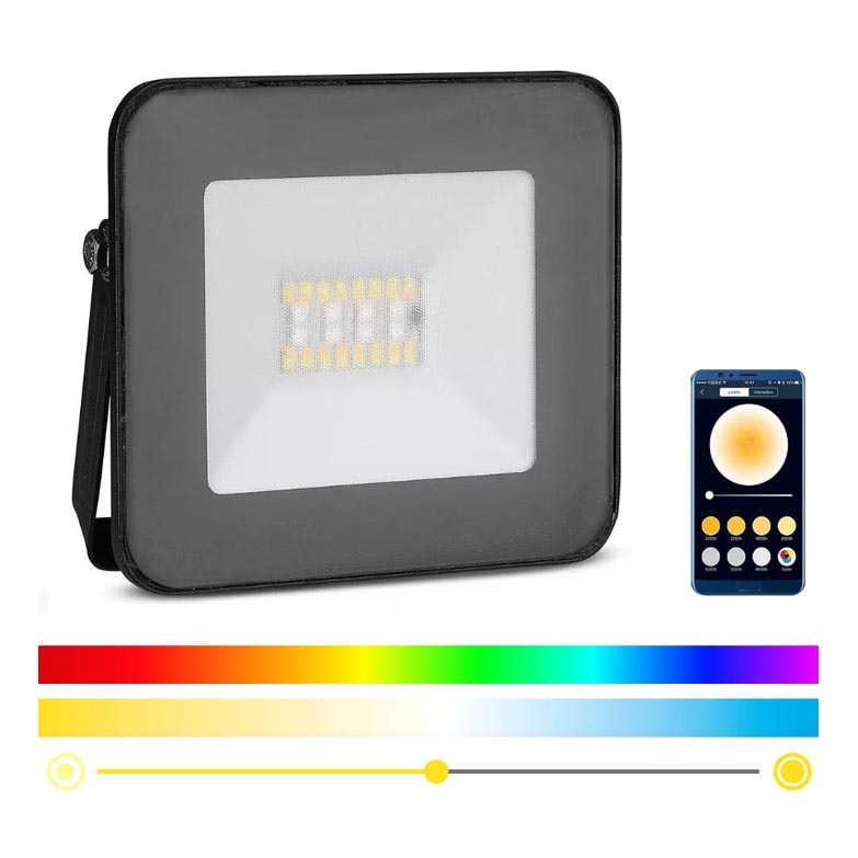 LED Pametni prigušivi RGB reflektor LED/20W/230V IP65 crna