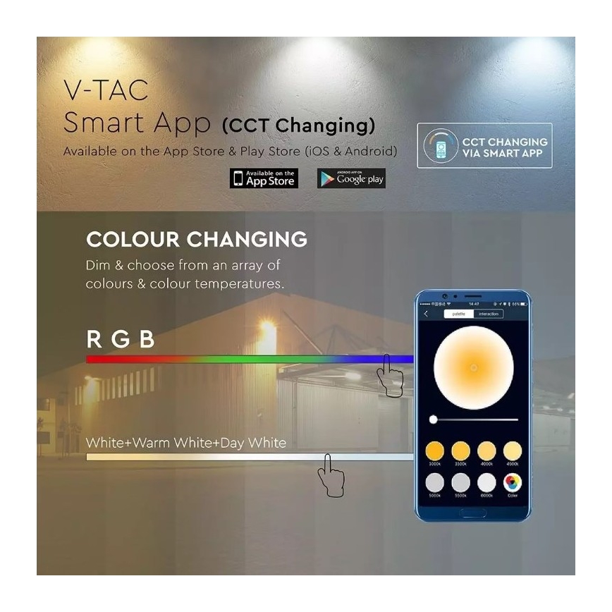 LED Pametni prigušivi RGB reflektor LED/20W/230V IP65 crna