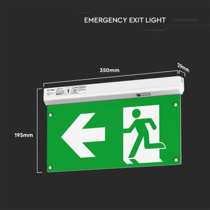 LED Panik svjetiljka EMERGENCY EXIT LED/2,5W/230V 4u1 6000K