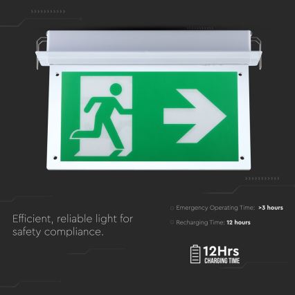 LED Panik svjetiljka EMERGENCY EXIT SAMSUNG CHIP LED/2W/230V 6000K