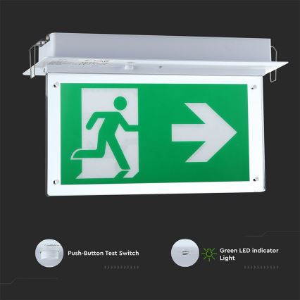 LED Panik svjetiljka EMERGENCY EXIT SAMSUNG CHIP LED/2W/230V 6000K