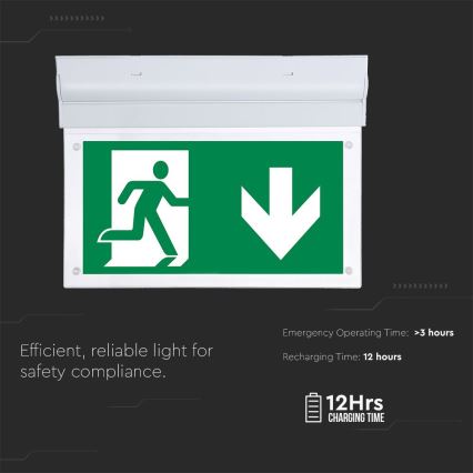 LED Panik svjetiljka EMERGENCY EXIT SAMSUNG CHIP LED/2W/230V 6000K