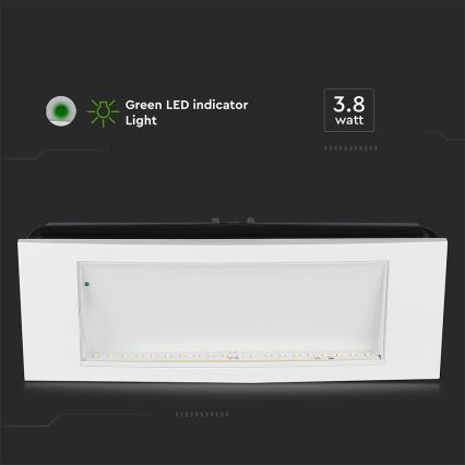 LED Panik svjetiljka EMERGENCY EXIT SAMSUNG CHIP LED/3,8W/230V 6000K