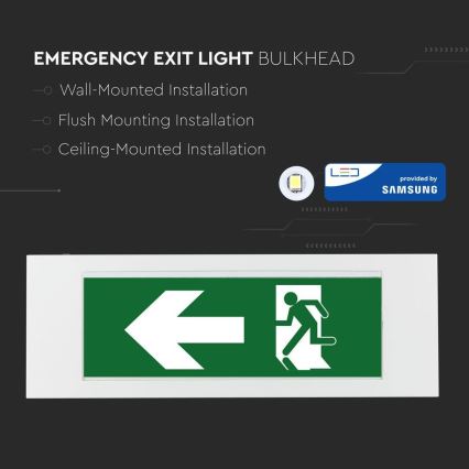 LED Panik svjetiljka EMERGENCY EXIT SAMSUNG CHIP LED/3,8W/230V 6000K