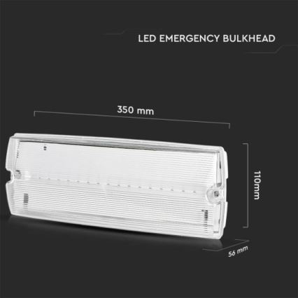 LED Panik svjetiljka EMERGENCY EXIT LED/3W/230V 6400K IP65