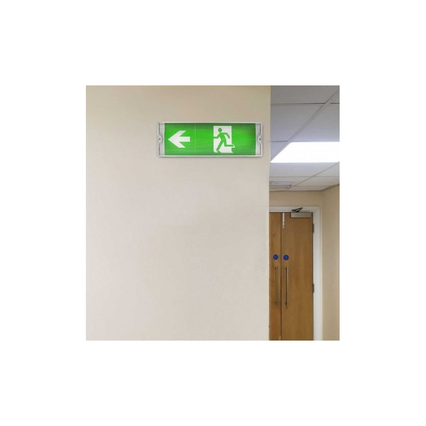 LED Panik svjetiljka s redovitim testom funkcionalnosti EMERGENCY EXIT LED/3W/230V 6400K IP65