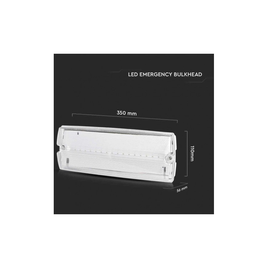 LED Panik svjetiljka s redovitim testom funkcionalnosti EMERGENCY EXIT LED/3W/230V 6400K IP65
