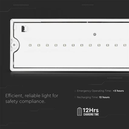 LED Panik svjetiljka EMERGENCY EXIT LED/3W/230V IP65 6000K 1200mAh