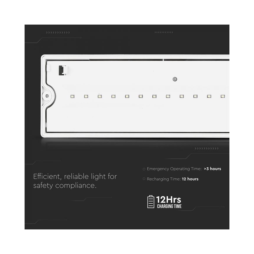 LED Panik svjetiljka EMERGENCY EXIT LED/3W/230V IP65 6000K 1200mAh