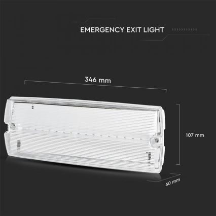 LED Panik svjetiljka EMERGENCY EXIT LED/3W/230V IP65 6000K 1200mAh