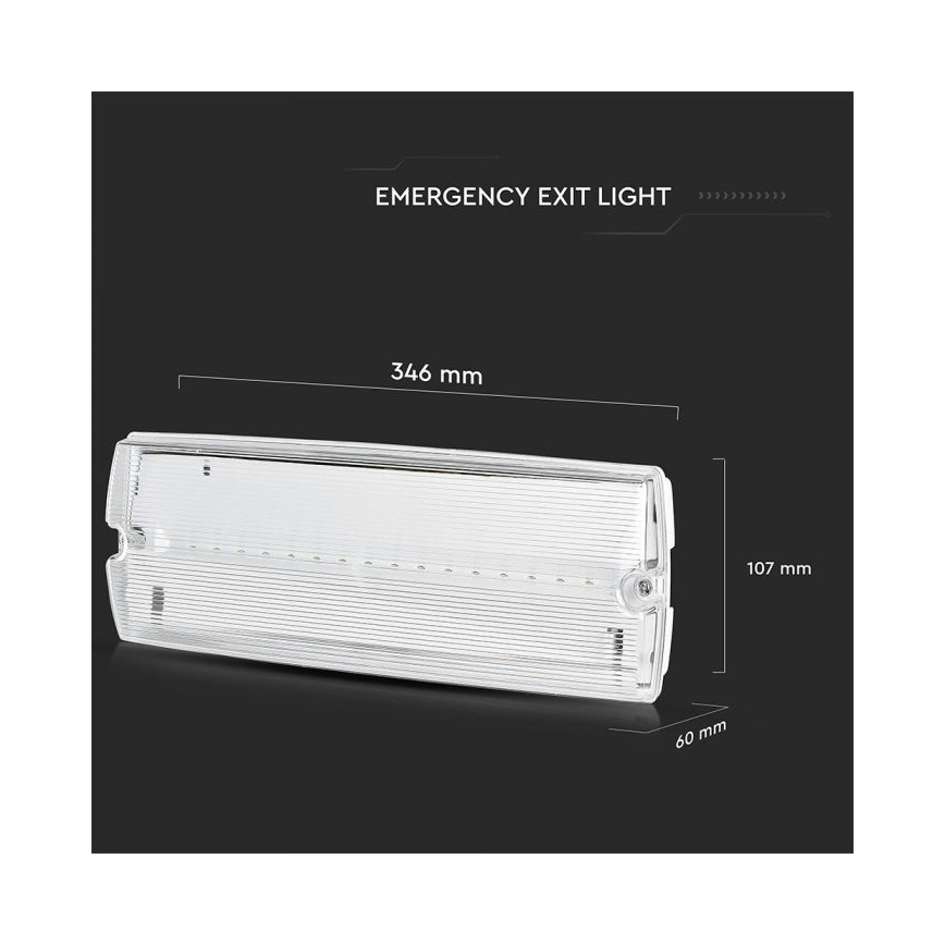 LED Panik svjetiljka EMERGENCY EXIT LED/3W/230V IP65 6000K 1200mAh