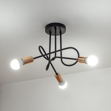 LED plafonska svjetiljka OXFORD 3xE27/15W/230V crna