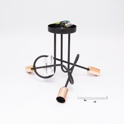 LED plafonska svjetiljka OXFORD 3xE27/15W/230V crna