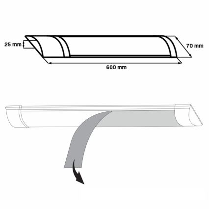 LED Podelementna svjetiljka LED/18W/230V 4000K 60 cm bijela