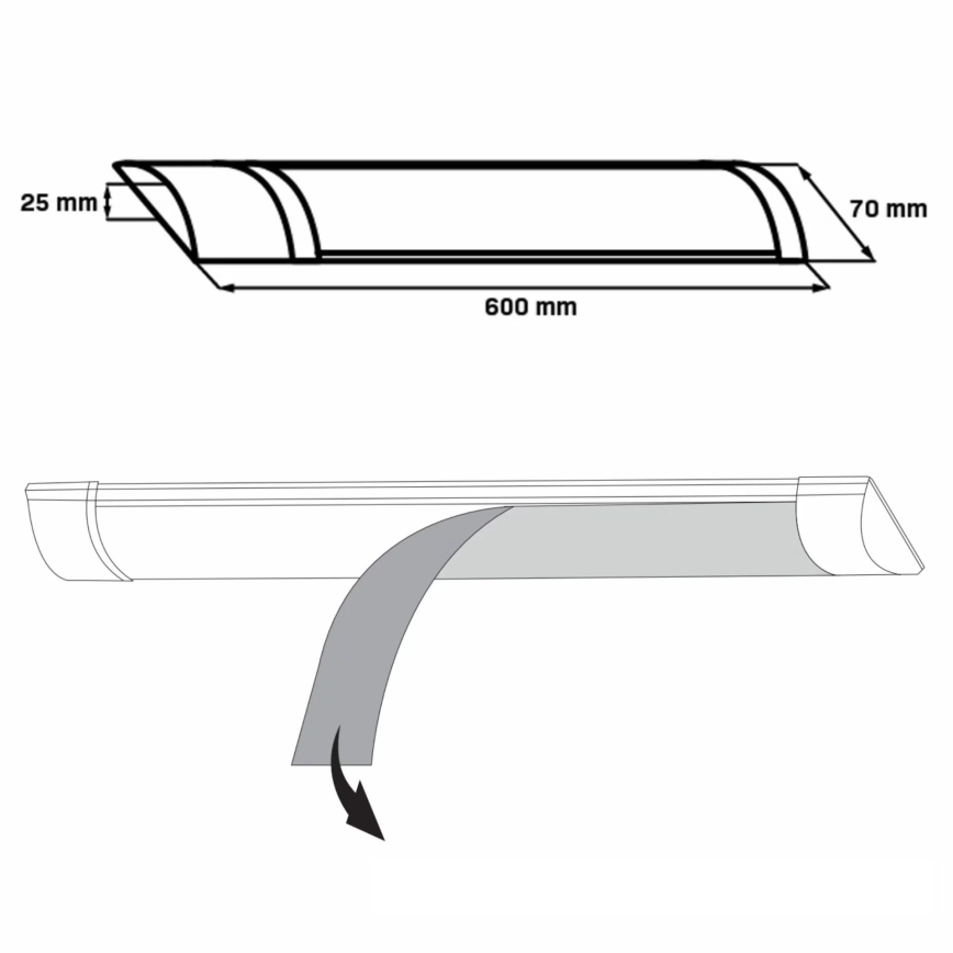 LED Podelementna svjetiljka LED/18W/230V 4000K 60 cm bijela