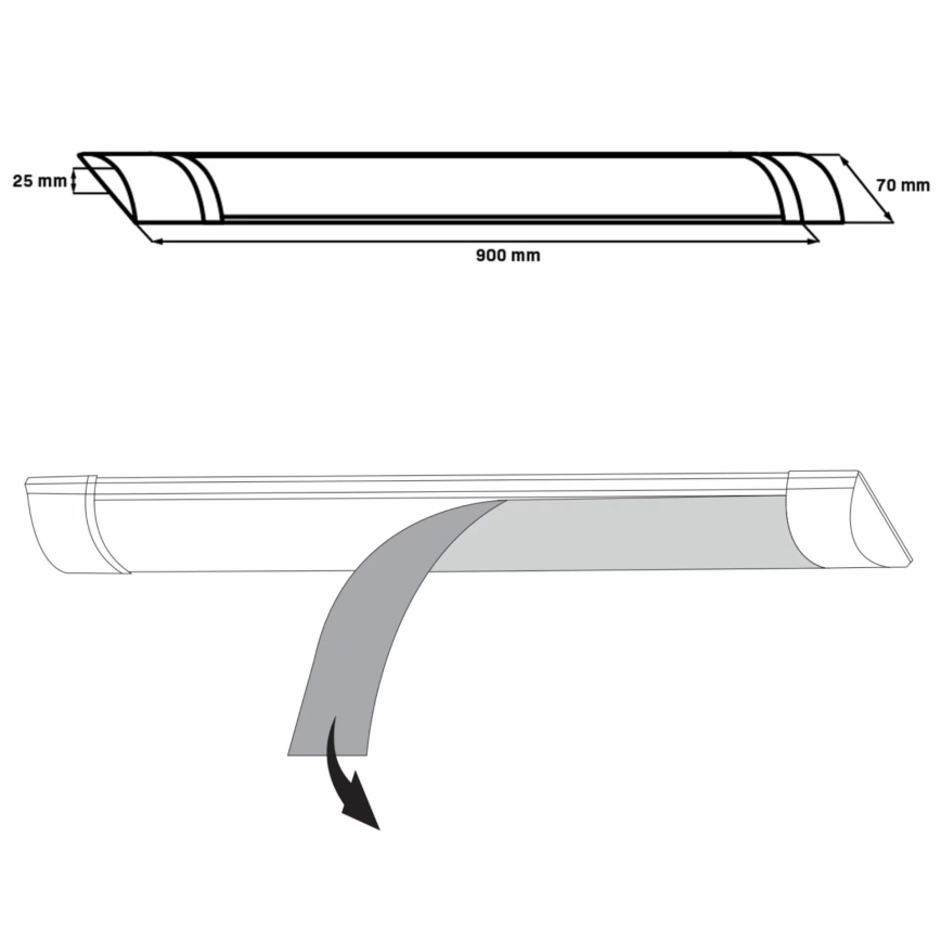 LED Podelementna svjetiljka LED/30W/230V 4000K 90 cm bijela