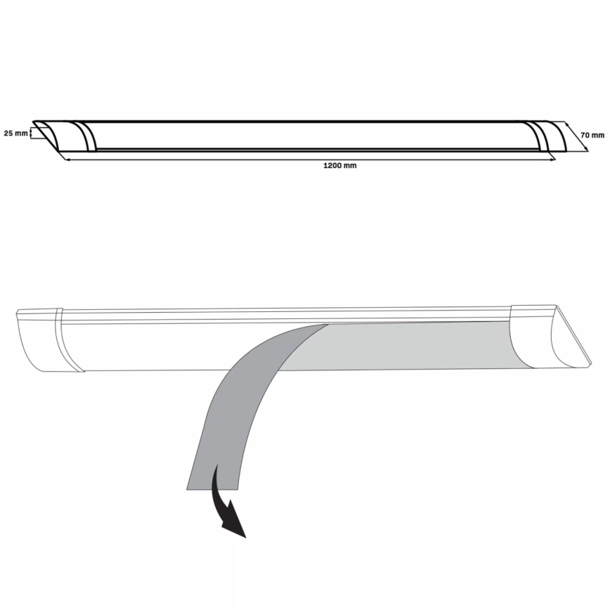 LED Podelementna svjetiljka LED/36W/230V 4000K 120 cm bijela