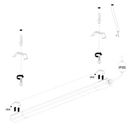 LED Podelementna svjetiljka LED/36W/230V 4000K 120 cm crna