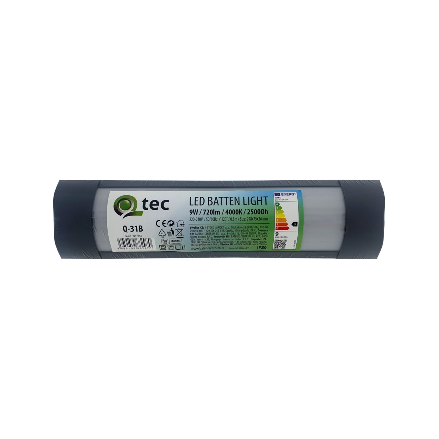 LED Podelementna svjetiljka QTEC LED/9W/230V 30 cm crna