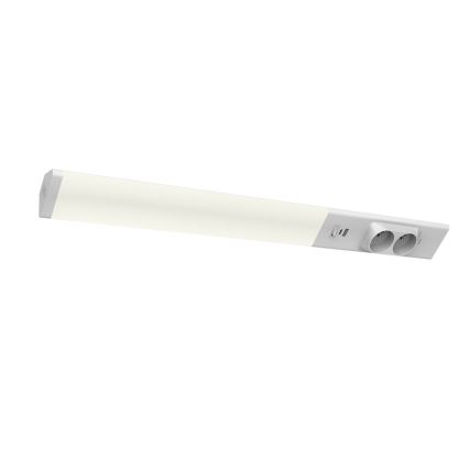 LED Podelementna svjetiljka s utičnicama i USB portovima LED/18W/230V 4000K srebrna