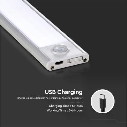 LED Podelementna svjetiljka sa senzorom LED/1,5W/5V 1500 mAh 4000K
