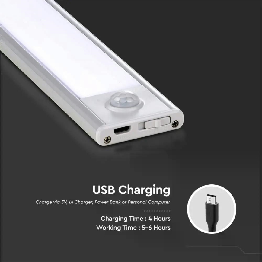 LED Podelementna svjetiljka sa senzorom LED/1,5W/5V 1500 mAh 4000K