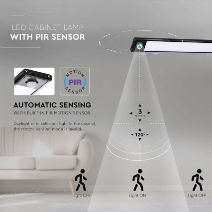LED Podelementna svjetiljka sa senzorom LED/2W/5V 2200 mAh 3000K