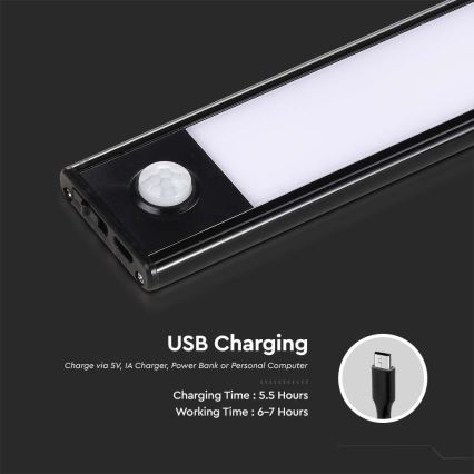 LED Podelementna svjetiljka sa senzorom LED/2W/5V 2200 mAh 3000K