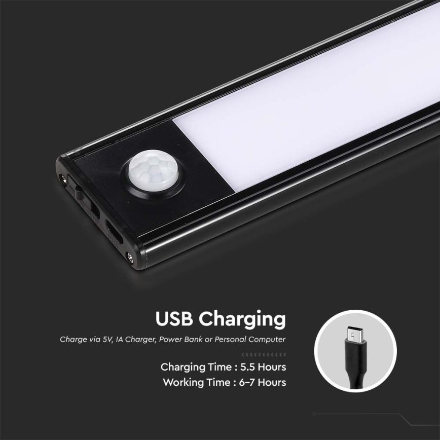 LED Podelementna svjetiljka sa senzorom LED/2W/5V 2200 mAh 3000K