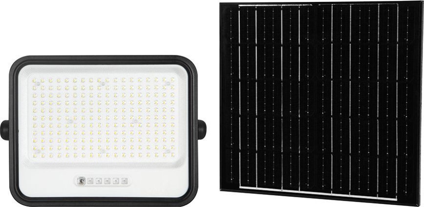 LED podesiv solarni reflektor LED/400W/3,2V 2000-8000K IP65 20000 mAh crna + daljinski upravljač