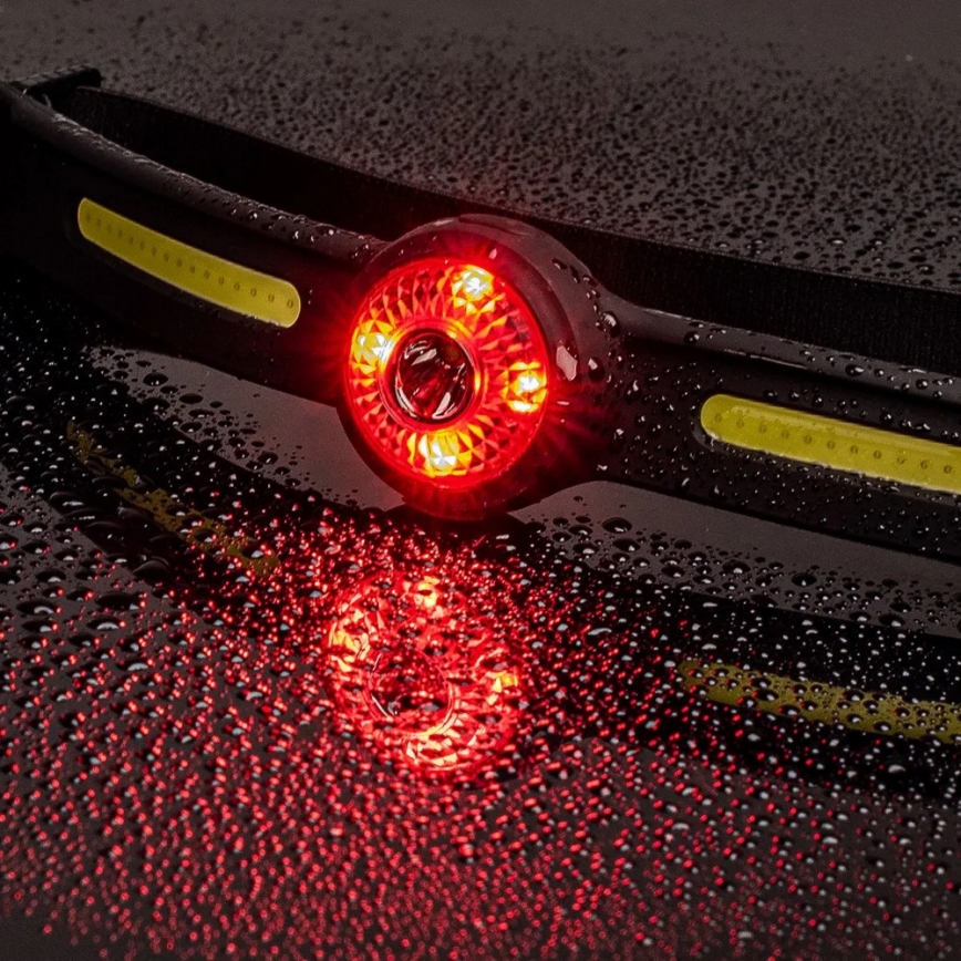 LED punjiva čelna svjetiljka s podesivim crvenim LED svjetlom, 5V, IPX4, 550 lm, 600 mAh