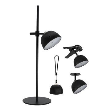 LED Podesiva punjiva stolna lampa 4u1 LED/3,5W/5V 3000/4000/6500K IP54 1800 mAh crna