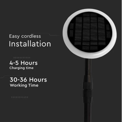 LED Podesiva solarna lampa GARDEN LED/8W/5V 60-129 cm 4000K IP65 2000 mAh